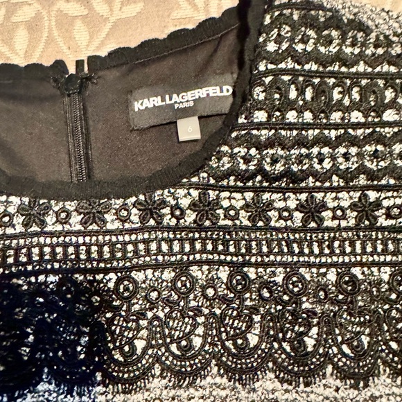 Karl Lagerfeld Black and Gray Mini Dress - Picture 2 of 4